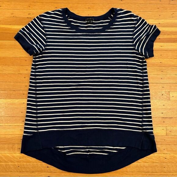 Theory navy/white stripe short sleeve top - Picture 1 of 4